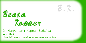 beata kopper business card